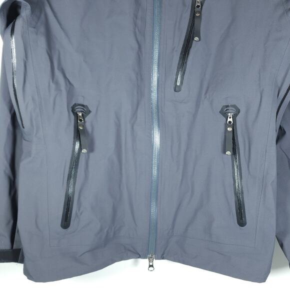 Mountain Hardwear Men's GTX Small Gray Lightweight Hooded Full-Zip Rain Jacket - Picture 3 of 16
